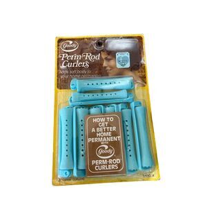 Vintage Goody Perm‎ Rods Pack Of 8 LARGE Blue NOS  1978